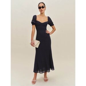 NWT Reformation Gloria Midi Dress in Swiss Dot Size 2